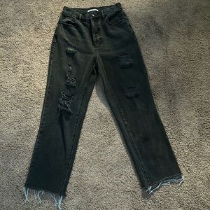 Pacsun Black ripped Straight leg jeans